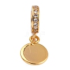 Brass Micro Pave Clear Cubic Zirconia European Dangle Charms ZIRC-L097-049B-G07-3
