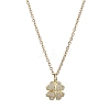 Clover Brass Micro Pave Cubic Zirconia Charms Pendant Necklaces NJEW-JN04958-01-1