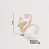 Butterfly Brass Rhinestones Cuff Ring PI6789-6-1