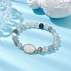 8mm Round Natural Cloudy Quartz Beaded Stretch Bracelets BJEW-JB10572-2