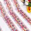 Gorgecraft 4~4.5M Ethnic Style Polyester Lace Trim with Colorful Paillette OCOR-GF0002-39B-4