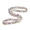 Transparent Electroplate Glass Beads Strands EGLA-E030-01G-01-2