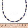 Round Synthetic Howlite & Natural Lapis Lazuli Heishi Beaded Necklaces for Women NJEW-JN06000-02-4