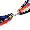 3Pcs 3 Styles Bohemian Glass Seed Beaded Multi-strand Necklaces for Women NJEW-JN05354-7