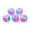 Crackle Two Tone Resin European Beads X-RPDL-T003-06G-1