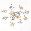 16Pcs 2 Colors Brass Cubic Zirconia Charms ZIRC-BC0001-02-4