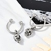 Skull 316 Surgical Stainless Steel Hoop Earrings EJEW-G416-48AS-2