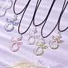 Glass Seed Beads & Shell Pearl Angel Pendant Necklaces NJEW-MZ00051-2