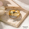 Brass Micro Pave Clear Cubic Zirconia Cuff Rings FS-WGA555F-07-1