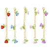 10Pcs 5 Colors Flower Acrylic Pendant Decorations HJEW-FS00087-1
