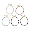 Faceted Round Gemstone & Natural Cultured Freshwater Pearl Beaded Bracelets for Women BJEW-JB14184-3