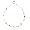 Summer Beach Dyed Synthetic Turquoise Starfish Turtle & Natural Shell & Glass Seed Beaded Necklaces for Women NJEW-JN06503-3