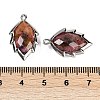 Natural Rhodonite Faceted Leaf Pendants G-I375-04P-04-3