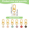 24Pcs 6 Colors Alloy Enamel Pendant Decorations HJEW-GO00007-2