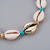 Adjustable Cowrie Shell and Synthetic Turquoise Beaded Necklaces NJEW-JN02300-02-2