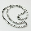 304 Stainless Steel Necklaces Men's Box Chain Necklaces NJEW-H411-87-1