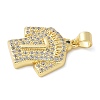 Brass Micro Pave Cubic Zirconia Pendants KK-K298-45G-2