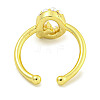 Rack Plating Brass Open Cuff Rings for Women RJEW-F162-01G-Q-3