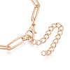 201 Stainless Steel Paperclip Chain Bracelets for Women BJEW-N036-02G-2