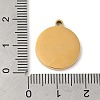 Ion Plating(IP) 304 Stainless Steel Pendants STAS-D027-01G-01-3