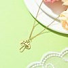 201 Stainless Steel Mushroom Pendants Necklaces NJEW-JN04562-01-3