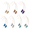 ANATTASOUL 7 Pairs 7 Colors Natural Hematite Arrow Dangle Earrings EJEW-AN0001-43-1
