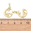 Brass Micro Pave Clear Cubic Zirconia Pendants CU-E003-16G-E-3