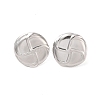 Non-Tarnish Flat Round 304 Stainless Steel Stud Earrings for Women EJEW-L272-014P-1