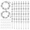 10Pcs Flower 304 Stainless Steel Cabochon Setting Bracelets BJEW-DC00016-1