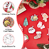 SUPERFINDINGS 40Pcs 10 Style Christmas Sock & Santa Claus & Tree & Gingerbread Man & Deer Acrylic Brooch Pin JEWB-FH0001-32-3