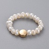 Stretch Natural Cultured Freshwater Pearl Finger Rings RJEW-JR00296-03-1