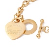 Heart with Word Above All Else Charm Bracelet with Cable Chains STAS-D184-10G-3