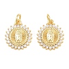 Religion Brass Micro Pave Clear Cubic Zirconia Pendants CU-CBA9482-01G-11-1