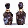 Assembled Synthetic Bronzite and Imperial Jasper Openable Perfume Bottle Pendants G-S366-058D-4