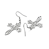 Tarnish Resistant 304 Stainless Steel Hollow Out Cross with Flower Dangle Earrings for Women EJEW-P222-02P-2