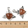 Synthetic Goldstone with Clear Cubic Zirconia Pendants G-G133-02P-27-3