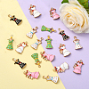 25Pcs 5 Colors Zinc Alloy Enamel Penadnt ENAM-CJ0002-16-6