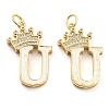 Brass Micro Pave Clear Cubic Zirconia Pendants KK-G498-01U-02-1
