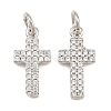 Brass Micro Pave Clear Cubic Zirconia Pendants CU-CBADC6C-05P-02-1