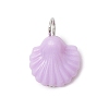 Shell Shape Plastic Pendants PALLOY-JF03734-3