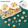 8 Styles Brass & Alloy Shank Buttons BUTT-PH0001-32B-4