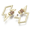 Brass Micro Pave Cubic Zirconia Screw Carabiner Lock Charms LS-KK-R136-067D-NF-3