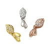 Rack Plating Brass Micro Pave Clear Cubic Zirconia Ice Pick Pinch Bails KK-K340-10-1