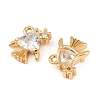 Ocean Theme Brass Micro Pave Cubic Zirconia Charms KK-F902-08C-G-2