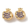 Brass Micro Pave Clear Cubic Zirconia Charms KK-U037-12G-05-1