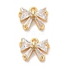 Brass Cubic Zirconia Charms KK-D300-08G-1