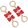 ANATTASOUL 2Pcs Alloy Enamel Bowknot Link Purse Strap Extenders FIND-AN0001-19-1