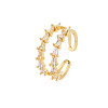 Cubic Zirconia Triangle Open Cuff Ring RJEW-S049-004G-3