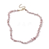 Natural Rose Quartz Chip Beaded Necklace NJEW-JN04616-13-4