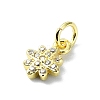 Brass Micro Pave Clear Cubic Zirconia Charms KK-H475-59G-07-2